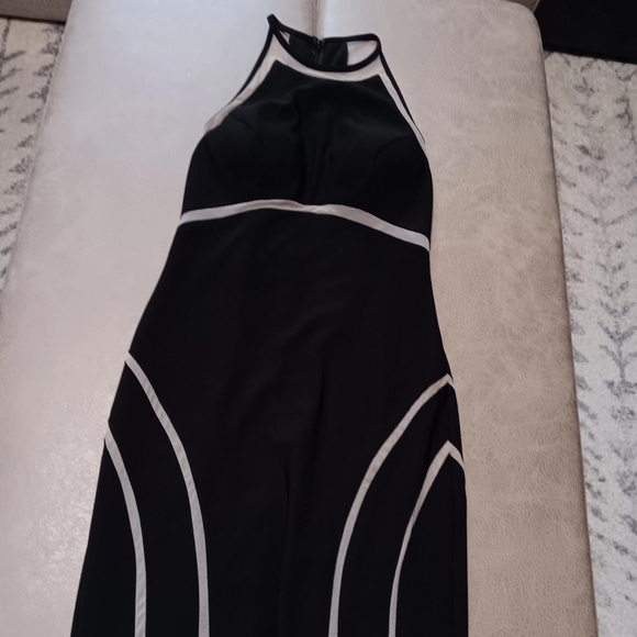 Xscape dress size 4 black pants knee length dress - Picture 1 of 6